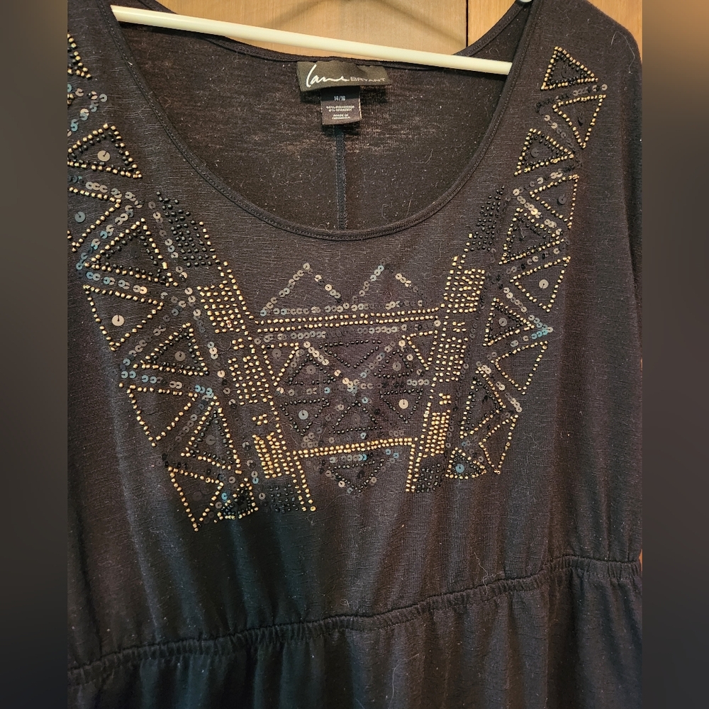 Black Dress with Gold Studded Design